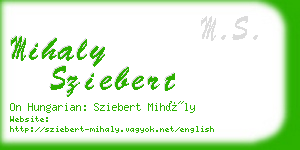 mihaly sziebert business card